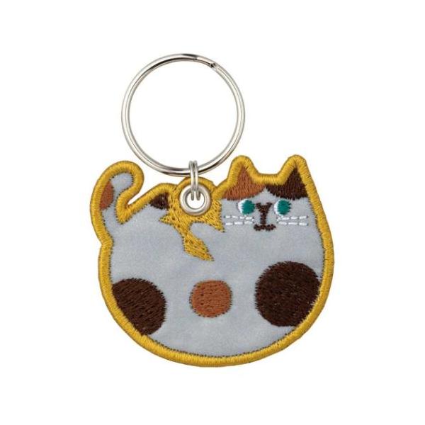 「キーホルダー」 キーリング fikalycka リフレクター刺繍キーリング ねこ CAT YE 反射板 キーホルダー 両面にリフレクター生地を使用した交通安全グッズ 通学、通勤の安全管理におすすめのアイテムが登場こちらは刺しゅうでデザイン...