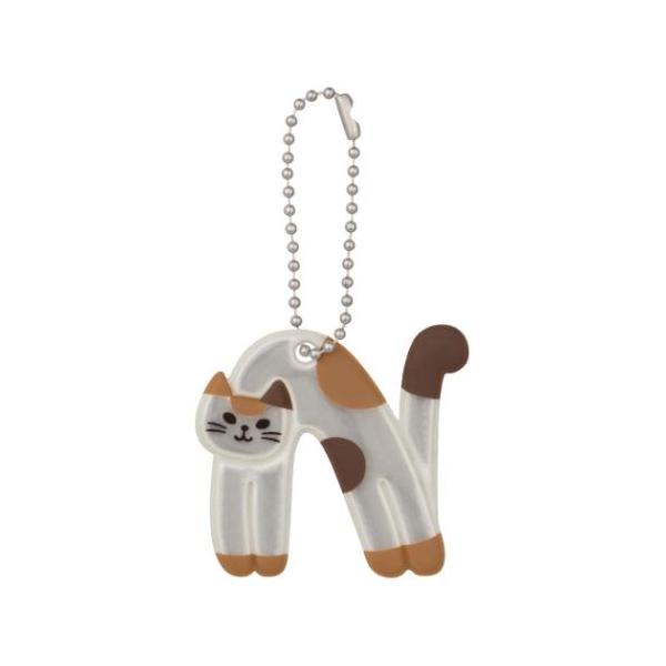 「キーホルダー」 キーリング Cat's initial ネコのイニシャルシリーズ 猫のイニシャルキーリング ねこ N 反射板 キーホルダー リフレクター素材の交通安全キーリング ネコたちがアルファベットのポーズをとった面白かわいいイニシャ...