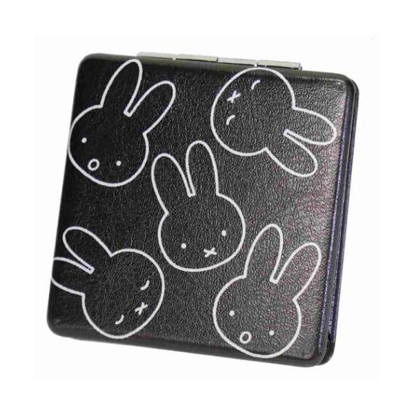 「手鏡」 ミッフィー 絵本キャラクター 手鏡 MIFFY LARGE MOTIF コンパクトミラー ブラック いろいろな表情のお顔を、グラフィカルにレイアウトしたシリーズ ディックブルーナの人気絵本[miffy/ミッフィーちゃん]グッズにま...