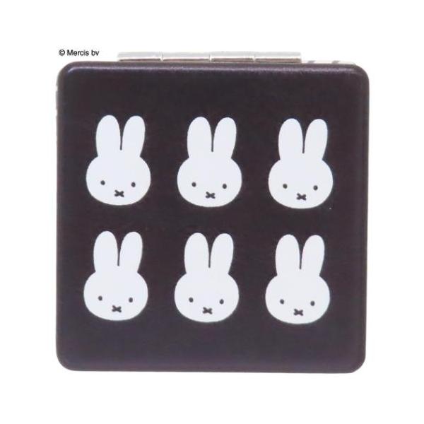 「手鏡」 ミッフィー 絵本キャラクター 手鏡 コンパクトミラー Chidori＆Monotone ブラック ディックブルーナ 千鳥格子とモノトーンカラーがシンプルなシリーズ ディックブルーナの人気絵本[miffy/ミッフィーちゃん]グッズに...