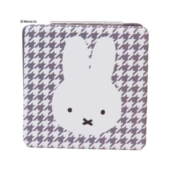 「手鏡」 ミッフィー コンパクトミラー 手鏡 Chidori＆Monotone 千鳥格子 ディックブルーナ 絵本キャラクター 千鳥格子とモノトーンカラーがシンプルなシリーズ ディックブルーナの人気絵本[miffy/ミッフィーちゃん]グッズに...