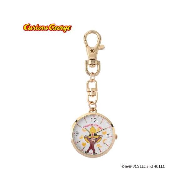 「腕時計」 おさるのジョージ 絵本キャラクター キーホルダー時計 ノーマルKCウォッチ HAT POPなデザインが可愛いキーチェーンウォッチ 毎日のコーディネートにぴったりのファッションウォッチシリーズこちらはPOPなデザインがかわいい[キ...