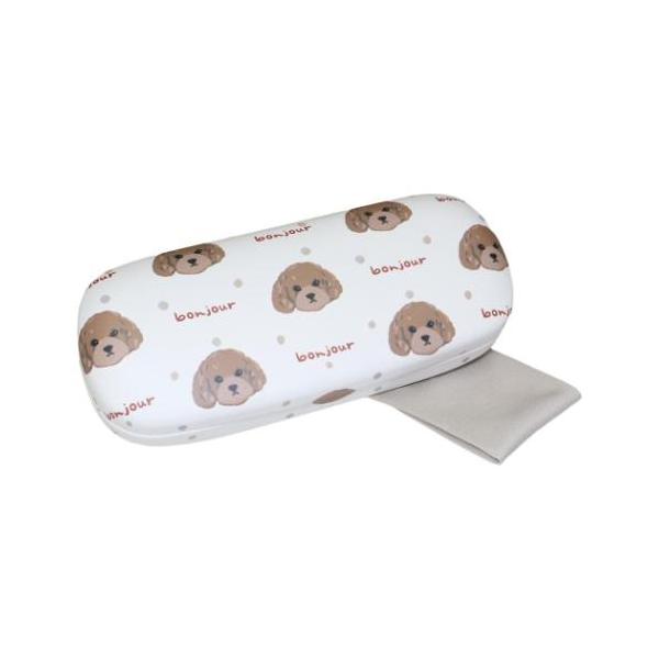 「メガネ サングラス」 眼鏡ケース ouaf ouaf＆miaou marche クロス付きメガネケース いぬ プードルドット アイボリー FRIENDSHILL ハードタイプ ハードタイプだからカバンの中でもしっかり守ってくれる FRIE...