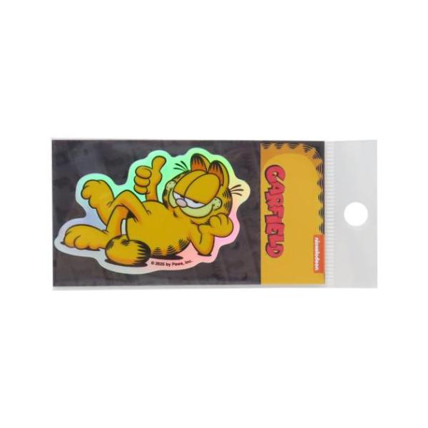 「ステッカー：キャラクター」 ダイカットシール ガーフィールド ホログラムミニステッカー 寝そべり 耐水耐光 デコステッカー 自転車やパソコンいろんなところに貼って楽しい耐水ステッカー 1979年に誕生した猫の[ガーフィールド/GARFIE...