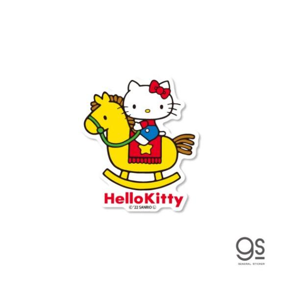「ステッカー：キャラクター」 ハローキティ 塩ビステッカー サンリオ ダイカットシール キャラクター 70’s 木馬 自転車やパソコンいろんなところに貼って楽しい耐水ステッカー サンリオの大人気キャラ[HELLO KITTY/ハローキティ]...