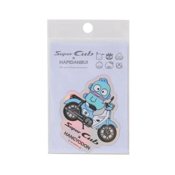 「ステッカー：キャラクター」 ハンギョドン グッズ ビニールシール サンリオ キャラクター ホログラムステッカー 自転車やパソコンいろんなところに貼って楽しい耐水ステッカー 大人気サンリオキャラクターとHONDAのスーパーカブがコラボしたか...