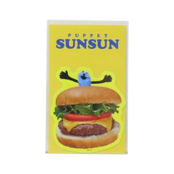 「ステッカー：キャラクター」 パペットスンスン グッズ ビニールシール キャラクター ダイカットミニステッカー ハンバーガーとスンスン 自転車やパソコンいろんなところに貼って楽しい耐水ステッカー SNSで人気のキャラクター[パペットスンスン...