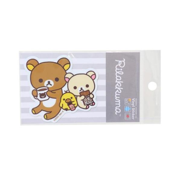 「ステッカー：キャラクター」 リラックマ ダイカットステッカー ステッカーキャラクター みんなでおやつ サンエックス キャラクター 自転車やパソコンいろんなところに貼って楽しい耐水ステッカー サンエックスの大人気キャラクター[リラックマ]グ...