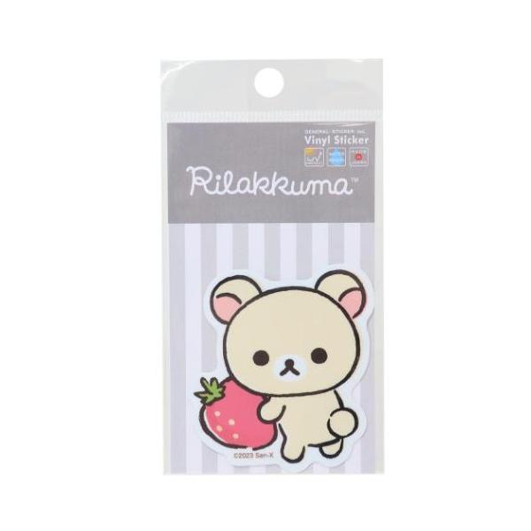 「ステッカー：キャラクター」 リラックマ サンエックス キャラクター ステッカーキャラクター ダイカットステッカー コリラックマ イチゴ2 自転車やパソコンいろんなところに貼って楽しい耐水ステッカー サンエックスの大人気キャラクター[リラッ...