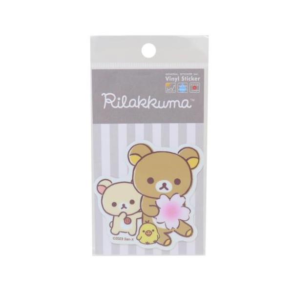 「ステッカー：キャラクター」 リラックマ ダイカットステッカー ステッカーキャラクター さくら サンエックス キャラクター 自転車やパソコンいろんなところに貼って楽しい耐水ステッカー サンエックスの大人気キャラクター[リラックマ]グッズにま...