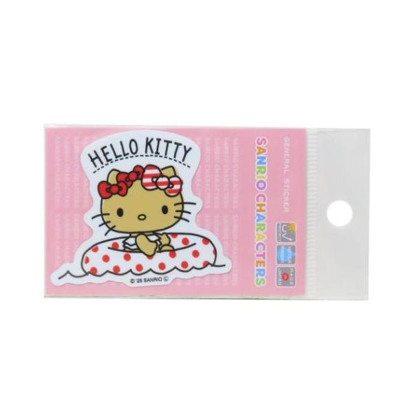 「ステッカー：キャラクター」 ハローキティ キャラクター ビニールシール ダイカットミニステッカー 日焼けハローキティ 浮き輪 サンリオ 自転車やパソコンいろんなところに貼って楽しい耐水ステッカー 大人気サンリオキャラクターグッズにまたまた...