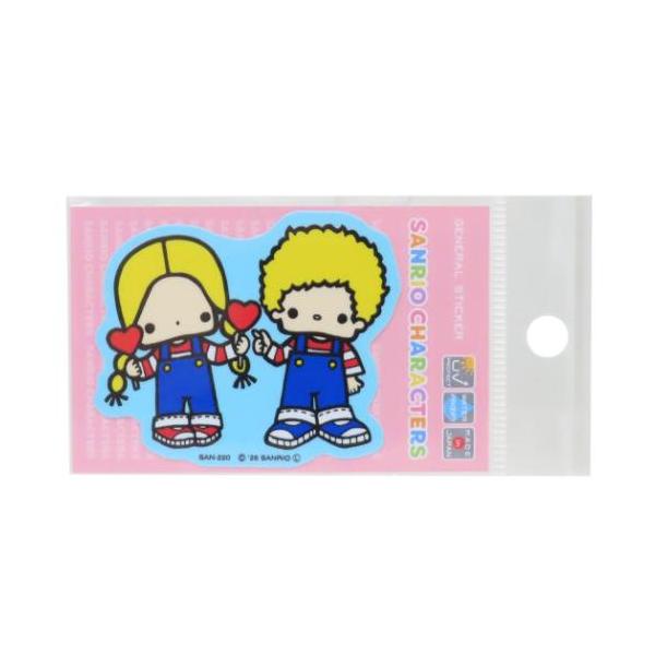 「ステッカー：キャラクター」 ビニールシール パティ＆ジミー ダイカットミニステッカー サンリオ 自転車やパソコンいろんなところに貼って楽しい耐水ステッカー 大人気サンリオキャラクターズグッズにまたまた可愛いnewアイテム登場こちらは定番人...