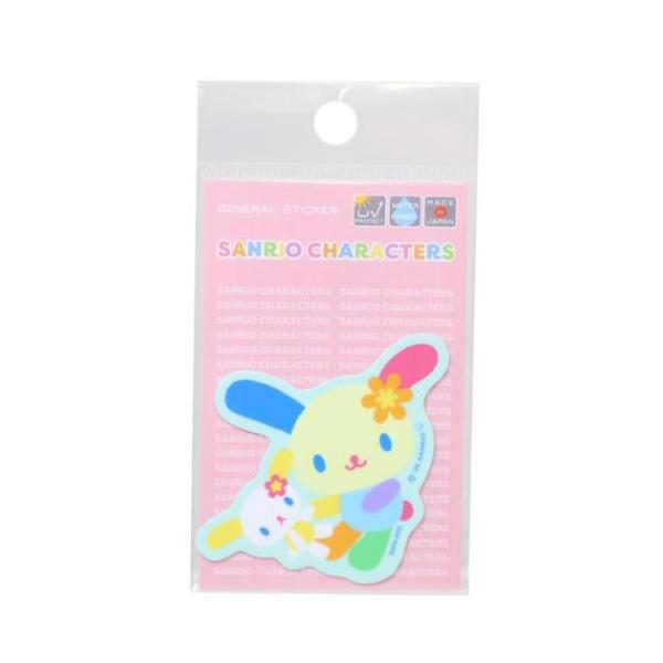 「ステッカー：キャラクター」 ビニールシール ウサハナ ダイカット ミニステッカー サンリオ なかよし DECOシール 耐光 耐水 日本製 自転車やパソコンいろんなところに貼って楽しい耐水ステッカー 大人気サンリオキャラクターグッズにまたま...