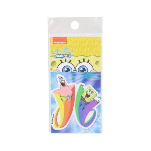 「ステッカー：キャラクター」 スポンジボブ キャラクター ビニールシール ダイカットミニステッカー FLY 自転車やパソコンいろんなところに貼って楽しい耐水ステッカー 大人気[スポンジボブ]のかわいいステッカーが登場耐光耐水仕様のビニール素...