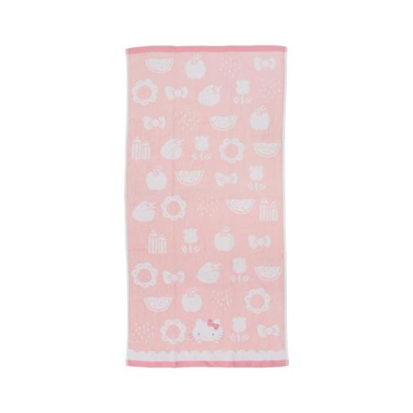 「バスタオル」 ハローキティ サンリオ キャラクター バスタオル 無撚糸スチームシャーリングコンパクトバスタオル ナチュラルソフト コットン100％で柔らかな手触り＆吸水もバツグン 大人気サンリオキャラクターのかわいいタオルシリーズこちらは...