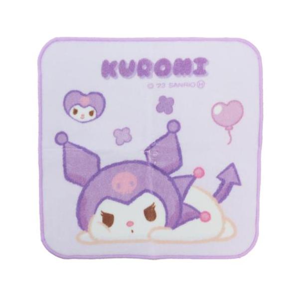 「ハンドタオル」 クロミ キャラクター ミニタオル ジャガードハンカチタオル フニュマル サンリオ ジャガードタイプで柔らかく、手触り＆吸水もバツグン 大人気サンリオキャラクターのタオルシリーズこちらは暑い季節の汗拭きハンカチにぴったりな[...