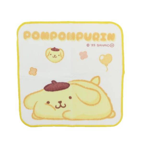 「ハンドタオル」 ポムポムプリン ジャガードハンカチタオル サンリオ ミニタオル キャラクター フニュマル ジャガードタイプで柔らかく、手触り＆吸水もバツグン 大人気サンリオキャラクターのタオルシリーズこちらは暑い季節の汗拭きハンカチにぴっ...