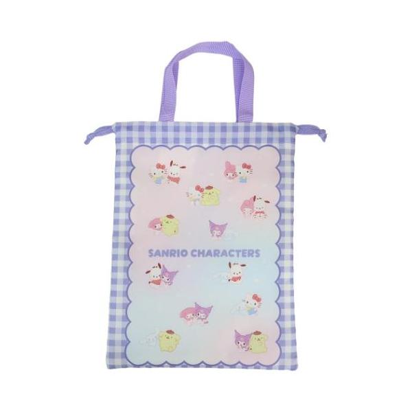 「シューズバッグ」 シューズバッグ サンリオキャラクターズ 巾着シューズケース パープル サンリオ 新入学 新学期にぴったりなジュニアバッグシリーズ 大人気サンリオキャラクターのスクール雑貨シリーズこちらは体育館シューズ入れにぴったりな[巾...