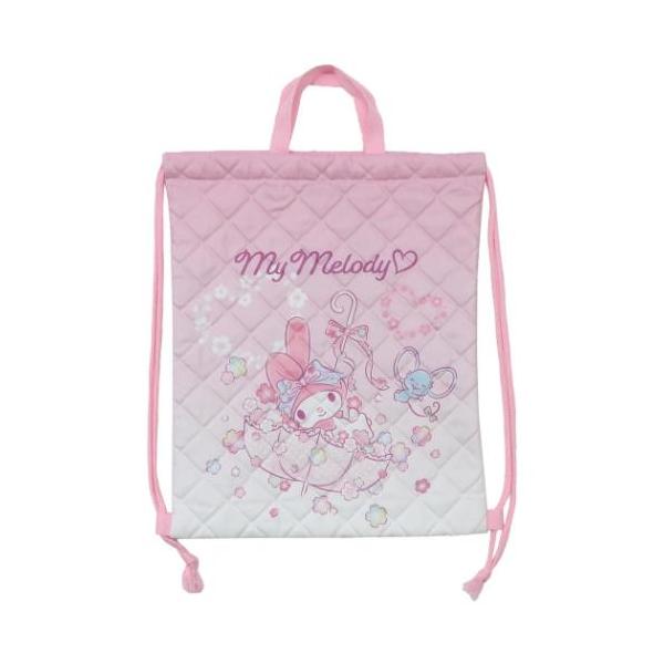「ナップサック」 マイメロディ グッズ ナップサック キャラクター キルトナップサック ピンク キルティング素材のママの手作り風バッグで通園通学もバッチリ 大人気サンリオキャラクターのスクール雑貨シリーズこちらは2wayで使える[キルトナッ...