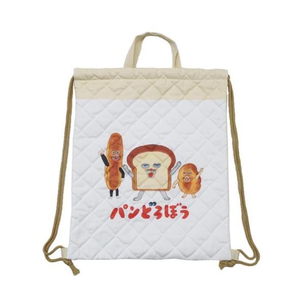「ナップサック」 ナップサック パンどろぼう キルトナップサック シロ 体操服かばん 新学期準備雑貨 キルティング素材のママの手作り風バッグで通園通学もバッチリ 子供たちに大人気の絵本[パンどろぼう]のキュートな学童雑貨シリーズこちらは2w...