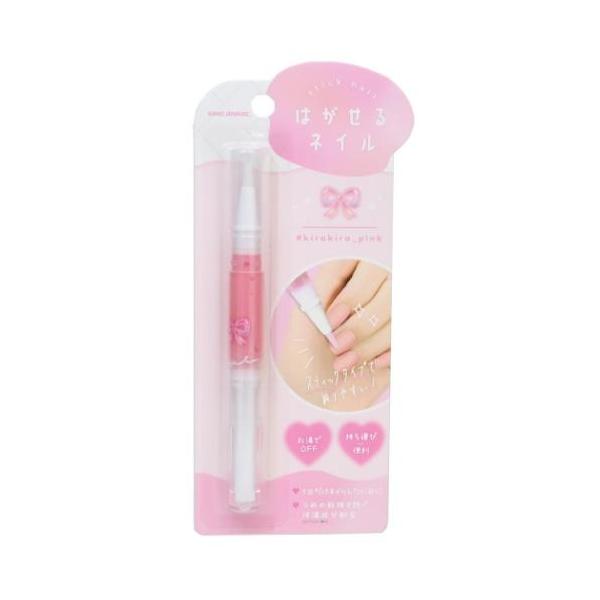 「コスメ雑貨」 ピールオフネイルアート はがせるペンシルネイル きらきらピンク カミオジャパン 1日だけネイルしたい日に お湯で簡単オフできるネイル 毎日が楽しくなるキュートなZAKKAシリーズこちらはリムーバーを使わずにスルッと剥がせる[...