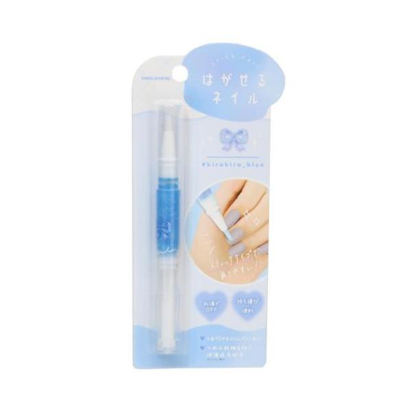 「コスメ雑貨」 ピールオフネイルアート はがせるペンシルネイル きらきらブルー カミオジャパン 1日だけネイルしたい日に お湯で簡単オフできるネイル 毎日が楽しくなるキュートなZAKKAシリーズこちらはリムーバーを使わずにスルッと剥がせる[...