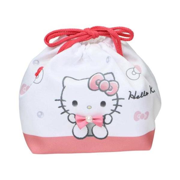 「ランチ巾着」 ハローキティ キャラクター ランチ巾着 お弁当きんちゃくポーチ モノクロリボン サンリオ サンリオキャラクターのかわいいランチ雑貨シリーズ 入学 新学期にぴったりのキュートなランチ雑貨シリーズこちらはお弁当箱を入れるのにぴっ...