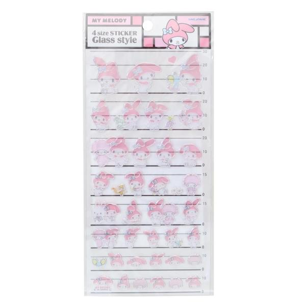 サンリオキャラクターズ シールシート 4サイズステッカー グラススタイル マイメロディ Sanrio カミオジャパン