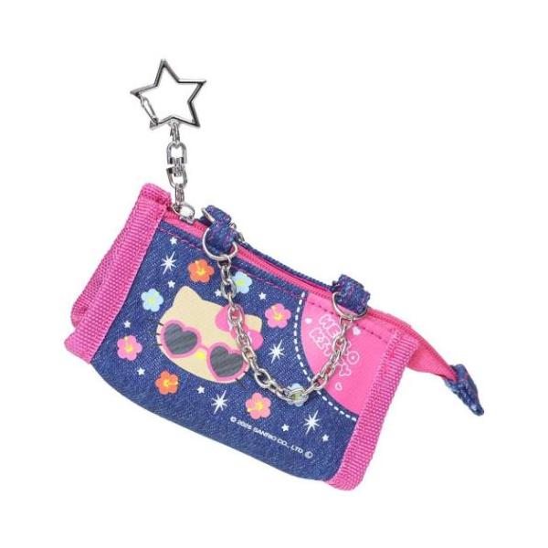 「キーホルダー」 ハローキティ グッズ キーリング キャラクター デニムポーチキーホルダー 平成なつかしデニムペンポーチがミニキーホルダーとして登場！ 大人気サンリオキャラクターグッズにまたまた可愛いnewアイテム登場！こちらはかわいい[デ...