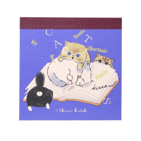 「メモ帳」 メモ帳 Shinzi Katoh シンジ カトウ ブロックメモ 読書 電話メモなどに便利なブロックメモ 熊本県出身の雑貨デザイナー絵本作家[Shinzi Katoh/シンジ カトウ]の新作雑貨が登場猫たちがページごとに気分を上げ...