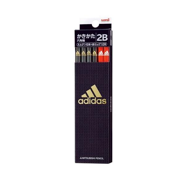 adidas＜アディダス＞　かきかた鉛筆　12本組　2B　赤鉛筆　4902778216866　名入れ無料　新入学文具　[M便 1/4]