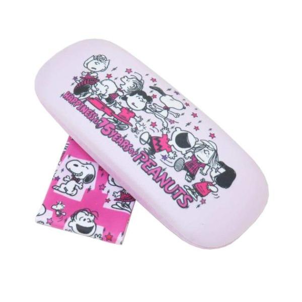 「メガネ サングラス」 スヌーピー グッズ 眼鏡ケース キャラクター クロス付きメガネケース 75周年 ダンスシリーズ ピンク 大切なメガネをキズから守るハードタイプの眼鏡ケース 大人気[PEANUTS/SNOOPY]グッズにまたまた可愛い...