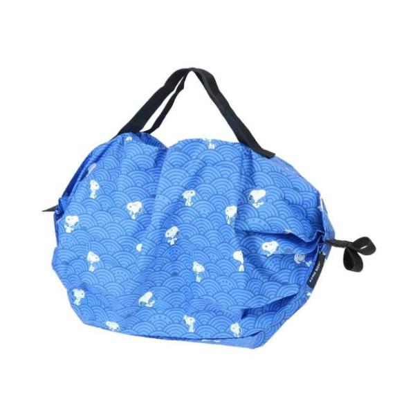 スヌーピー エコバッグ シュパットバッグ shupatto bag Sサイズ NV 青海波 ピーナッツ マリモクラフト