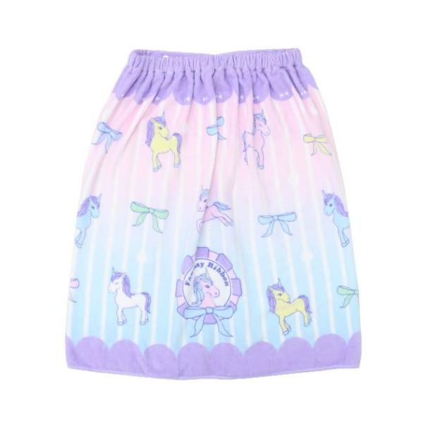 「ラップタオル ポンチョ」 60丈マキタオル 60cm丈巻き巻きタオル サンハート ラップタオル 丸眞 ユニコーンとリボン 海やプールでのお着替えや日よけにぴったりなタオルポンチョ 海やプールのレジャー、お風呂上がりに大活躍の[マキマキタオ...