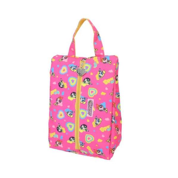 「サンダル 靴」 パワーパフガールズ シューズバッグ シューズケース キャラクター ハ?ワーキュートヒ?ンク パワーパフガールズのかわいいシューズケース スーパーパワーを持ったブロッサム バブルス バターカップの3人娘が大活躍する[POWE...