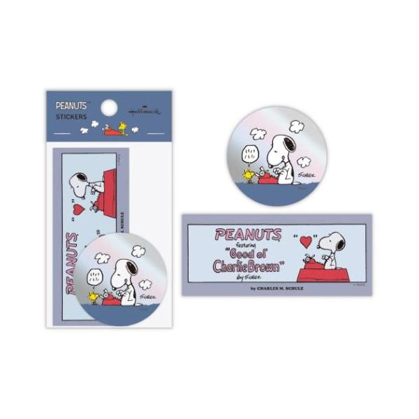 「ステッカー：キャラクター」 スヌーピー グッズ ステッカー キャラクター キャラクター シール Happiness is Red TYPEWRITER オーロラと透明、選べる2タイプ！ 「Happiness is Red　スヌーピーの身の...