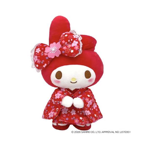 マイメロディ プラッシュドールS ぬいぐるみ RD 桜着物 サンリオ キャラクター 爆買