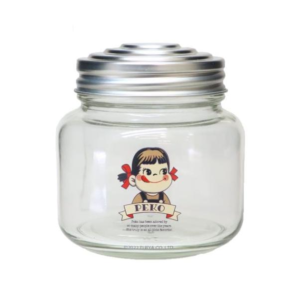 「保存容器 保存ビン」 不二家のペコちゃん グッズ 保存容器 キャラクター レトロ瓶 レトロペコちゃんシリーズのかわいいガラス瓶 ミルキーでお馴染み不二家のマスコットキャラクター[ぺこちゃん]の可愛らしいテーブルウェアシリーズこちらはキャン...