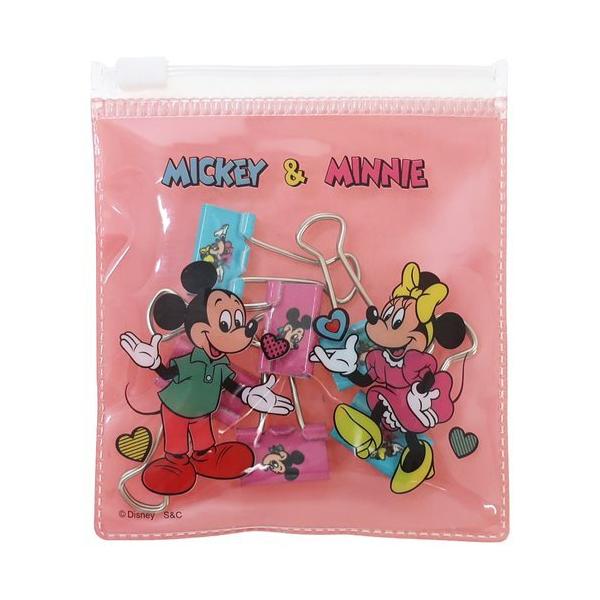 ミッキー＆ミニー ビニールケース付きダブルクリップ6個セット