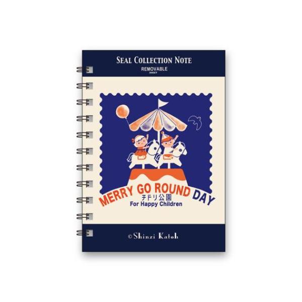 「シール帳」 シール帳 Shinzi Katoh シール手帳 シール堂印刷 チドリ公園 シールのコレクションを可愛い手帳にまとめちゃおう 熊本県出身の雑貨デザイナー絵本作家[Shinzi Katoh/シンジ カトウ]の新作雑貨が登場こちらは...
