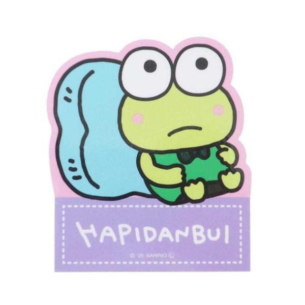 「ステッカー：キャラクター」 ダイカットシール にしむらゆうじ×はぴだんぶい キャラクターステッカー けろけろけろっぴ リラックス 車やバイク、カバンやステーショナリーなどいろんなトコに… 大人気サンリオキャラクターグッズにまたまた可愛いn...