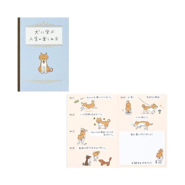 グリーティングカード バースデー BD270-5 二つ折りカード 犬に学ぶ人生の楽しみ方 サンリオ