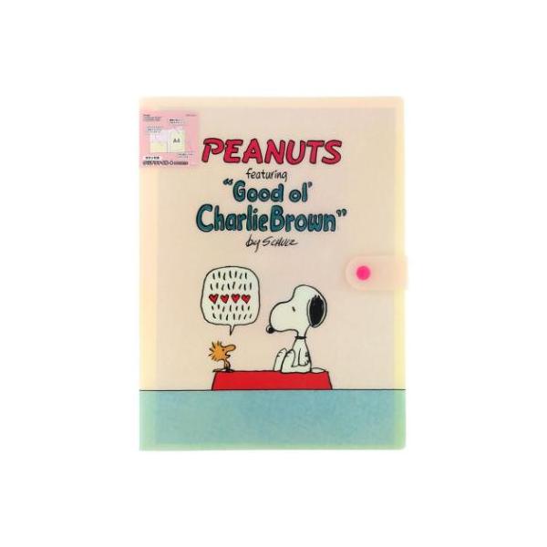 「ポケットファイル」 スヌーピー ピーナッツ キャラクター ポケットファイル ボタン付きクリアファイル4P A4 アイボリー Favorite Storyシリーズ 大人気PEANUTS/SNOOPYグッズにまたまた可愛いnewアイテム登場P...