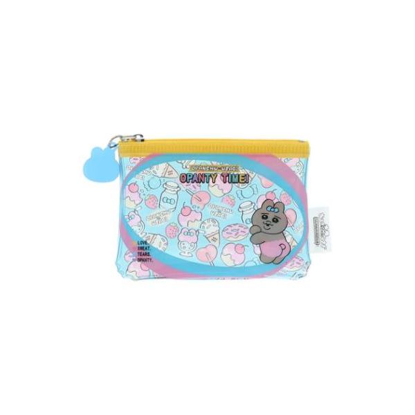 「ミニポーチ クリアポーチ」 ミニポーチ おぱんちゅうさぎ クリアポーチ サンスター文具 ブルー 後ろ身頃にも柄が入ったクリア素材のミニポーチ 人気クリエイター[可哀想に！]が描く[おぱんちゅうさぎ]グッズにまたまた可愛いnewアイテム登場...