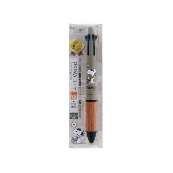 スヌーピー キャラクター 多機能ボールペン Dr.Grip4＋1 WOOD ジョークール 爆買
