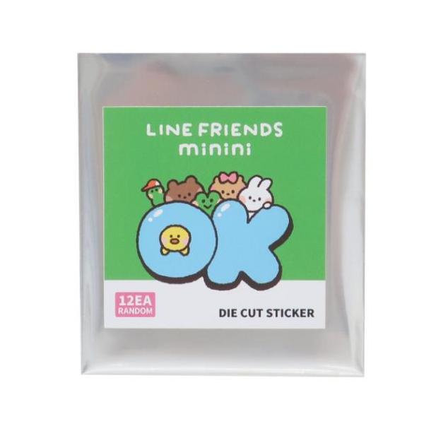 「ステッカー：キャラクター」 LINE FRIENDS minini ダイカットシール ダイカットステッカー 全12種 サンタン 全部集めたくなるトレーディング雑貨シリーズ 不思議な可愛さが魅力の[LINE FRIENDS minini]グ...