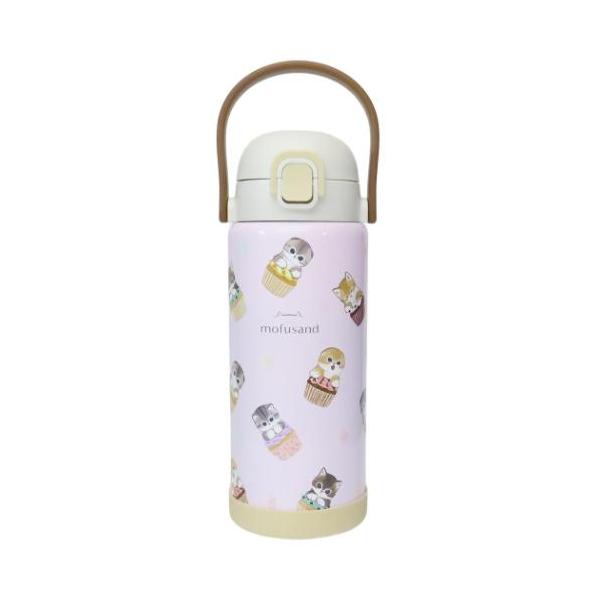 モフサンド グッズ 保冷水筒 キャラクター ステンレスワンプッシュボトル1000ml カップケーキにゃん 爆買