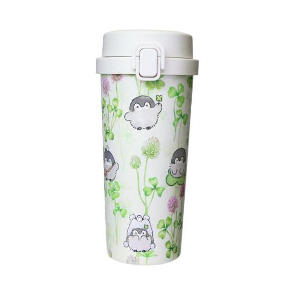 コウペンちゃん ステンレスワンプッシュタンブラー480ml 保温保冷水筒 シロツメクサ LINE FRIENDS キャラクター 爆買