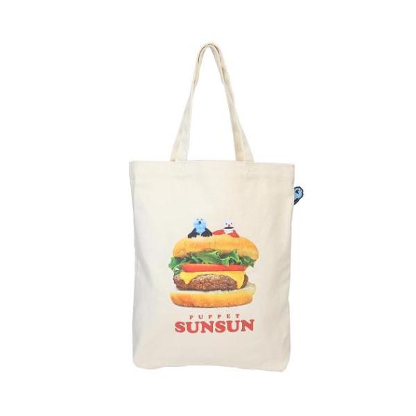 トートバッグ パペットスンスン ぴょこっとトート ハンバーガー PUPPET SUNSUN ティーズファクトリー 爆買