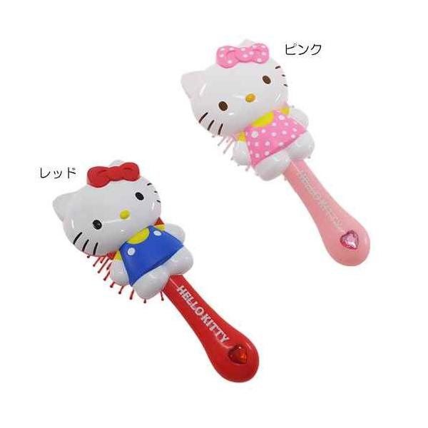 sanrio ハローキティ くし ダイカットヘアブラシ レッド ピンク